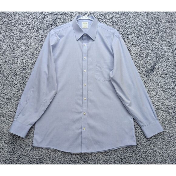 Brooks Brothers Milano Fit Oxford Dress Shirt Mens Size 16 2/3 Button Down Blue - Picture 1 of 11
